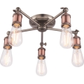 Endon 76336 - Candeeiro de focos HAL 5xE27/40W/230V cromado fosco/cobre
